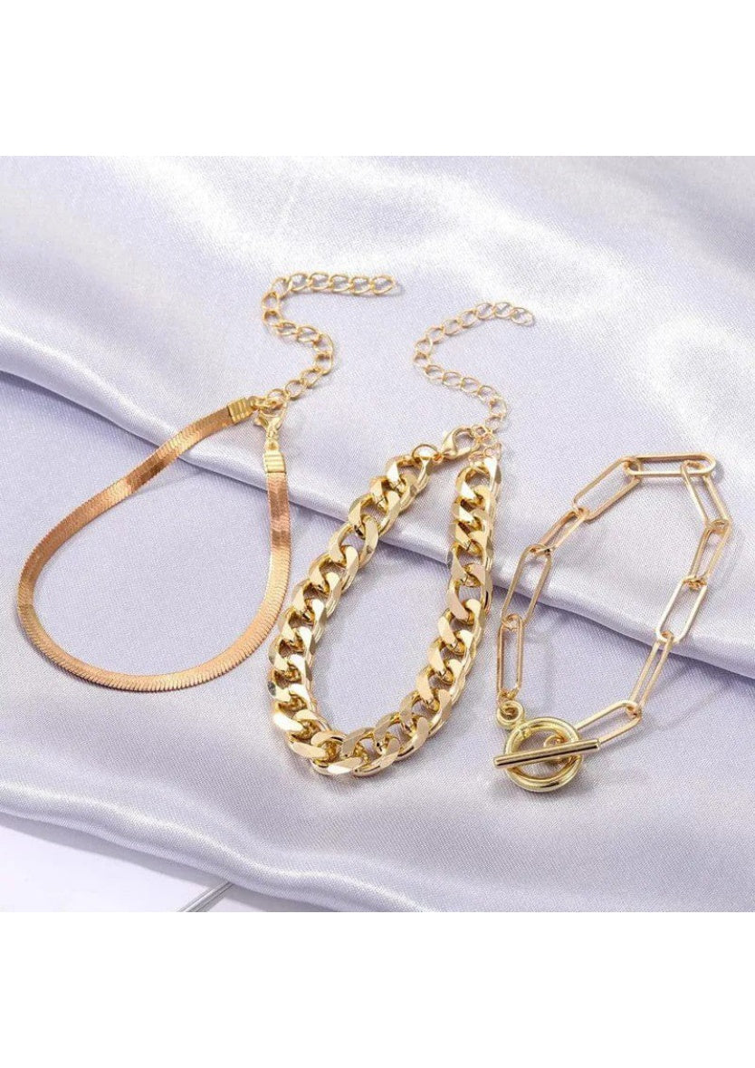Gold Plated Contemporary Bracelet (Pack of 3) | Image 4