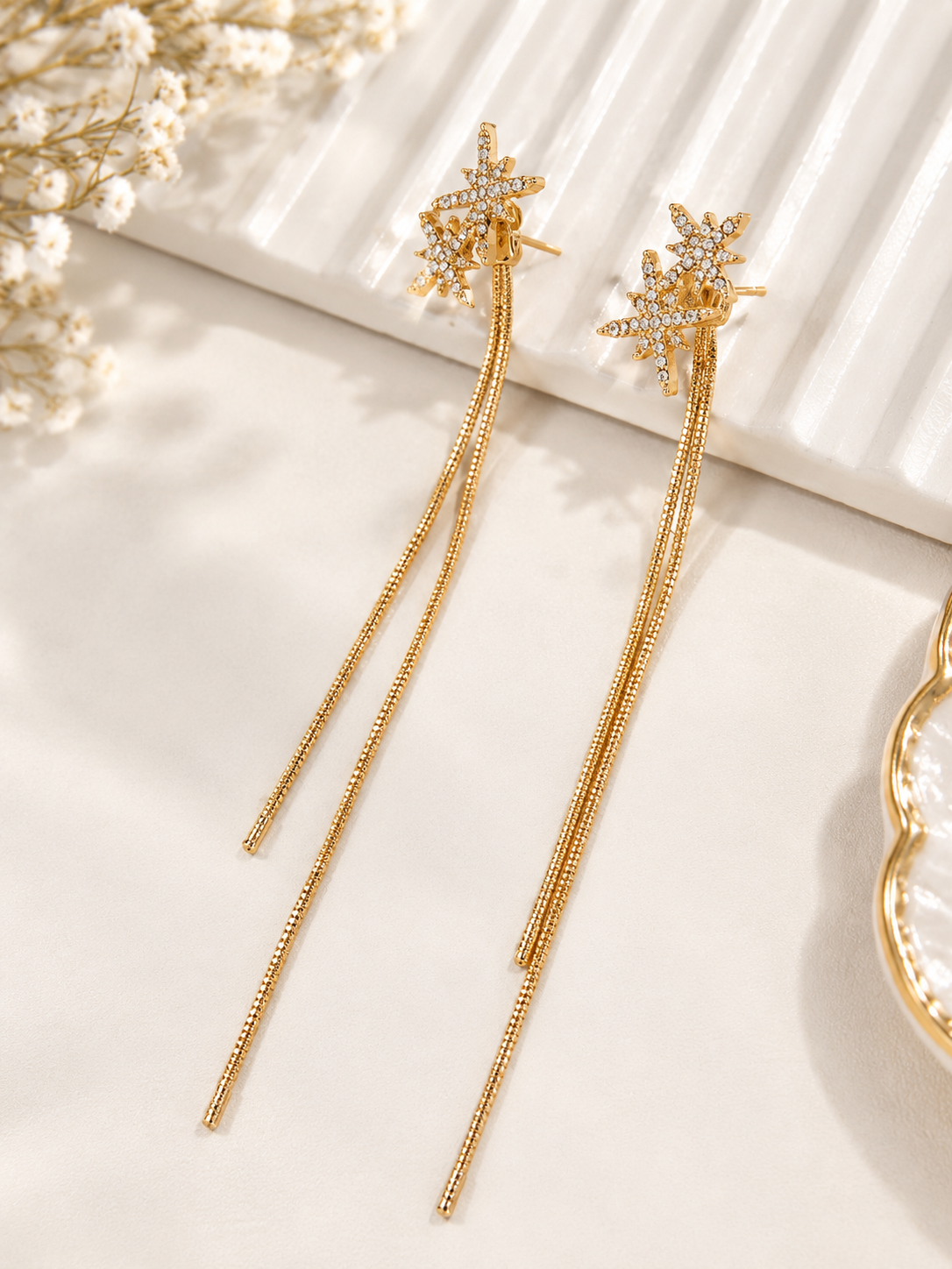 Korean Star Shape Double Layer Long Drop Earrings – M13