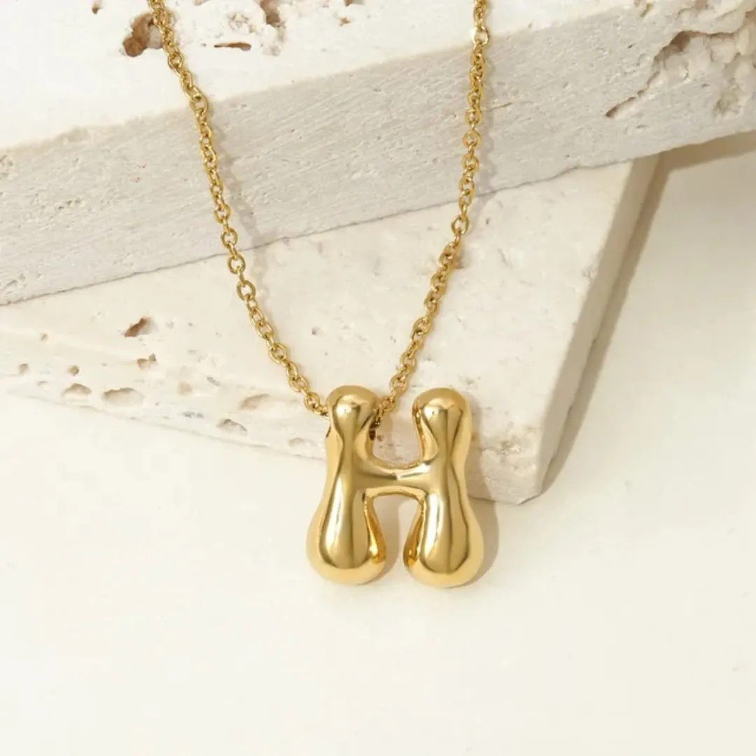 Gold Letter H Chain Necklace
