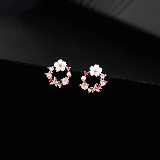 Floral Wreath Stud Earrings