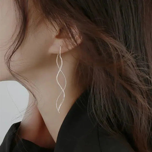 Wave Threader Drop Earrings