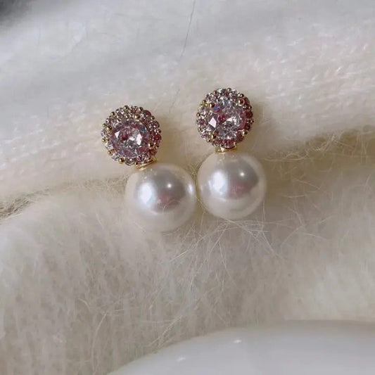 Crystal Pearl Drop Earrings