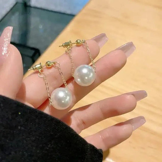 Pearl Chain Drop Earrings