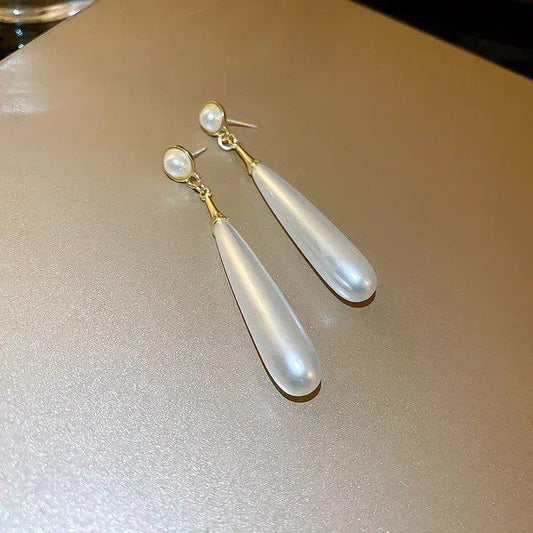 Long Pearl Teardrop Earrings for women