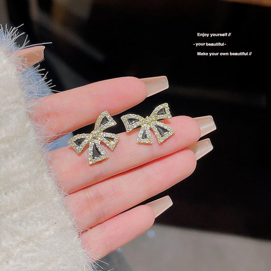 Crystal Bow Stud Earrings