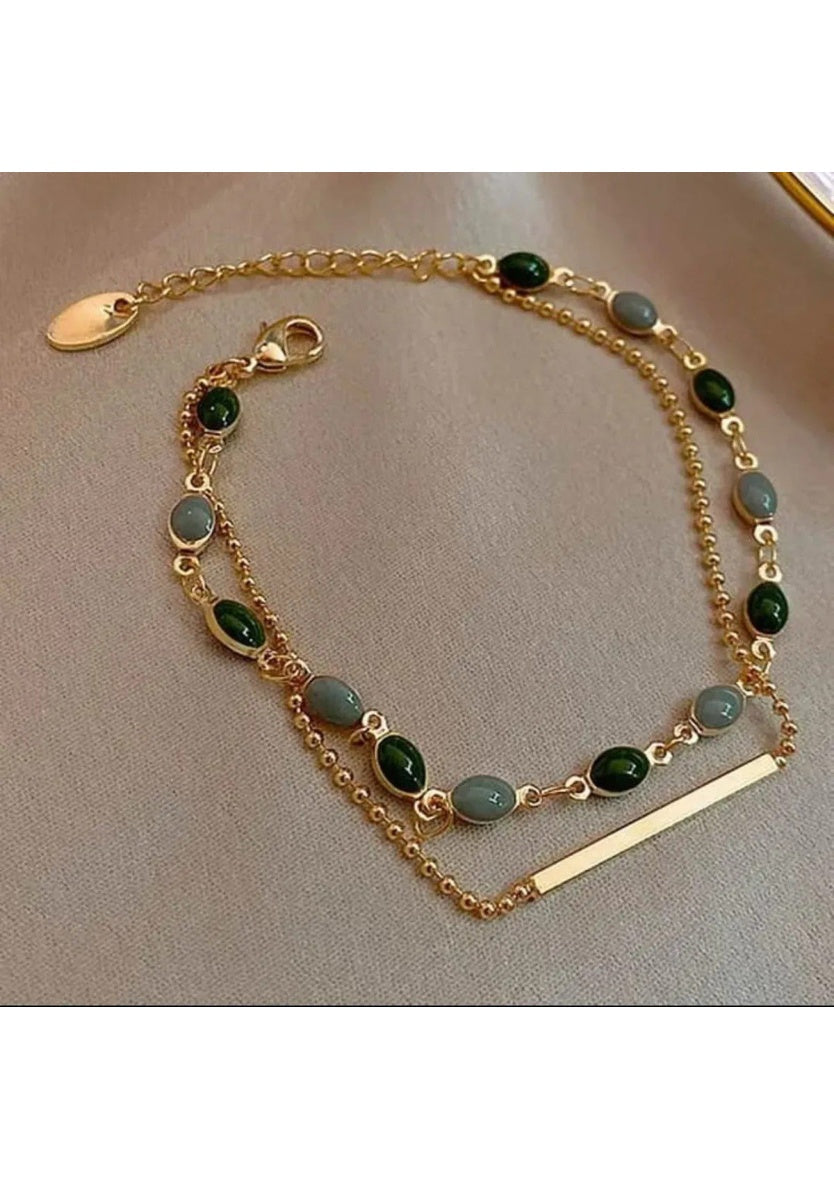 Green Color Crystal Charm Bracelet | Image 1