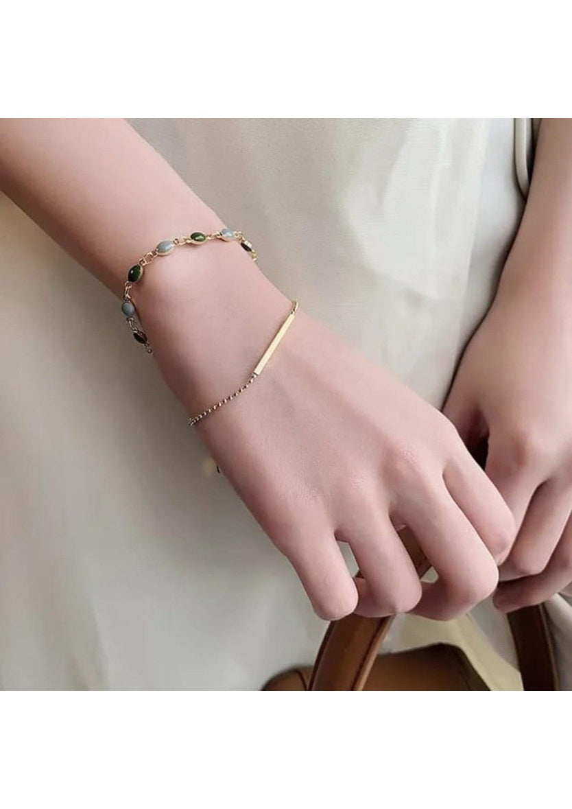 Green Color Crystal Charm Bracelet | Image 4