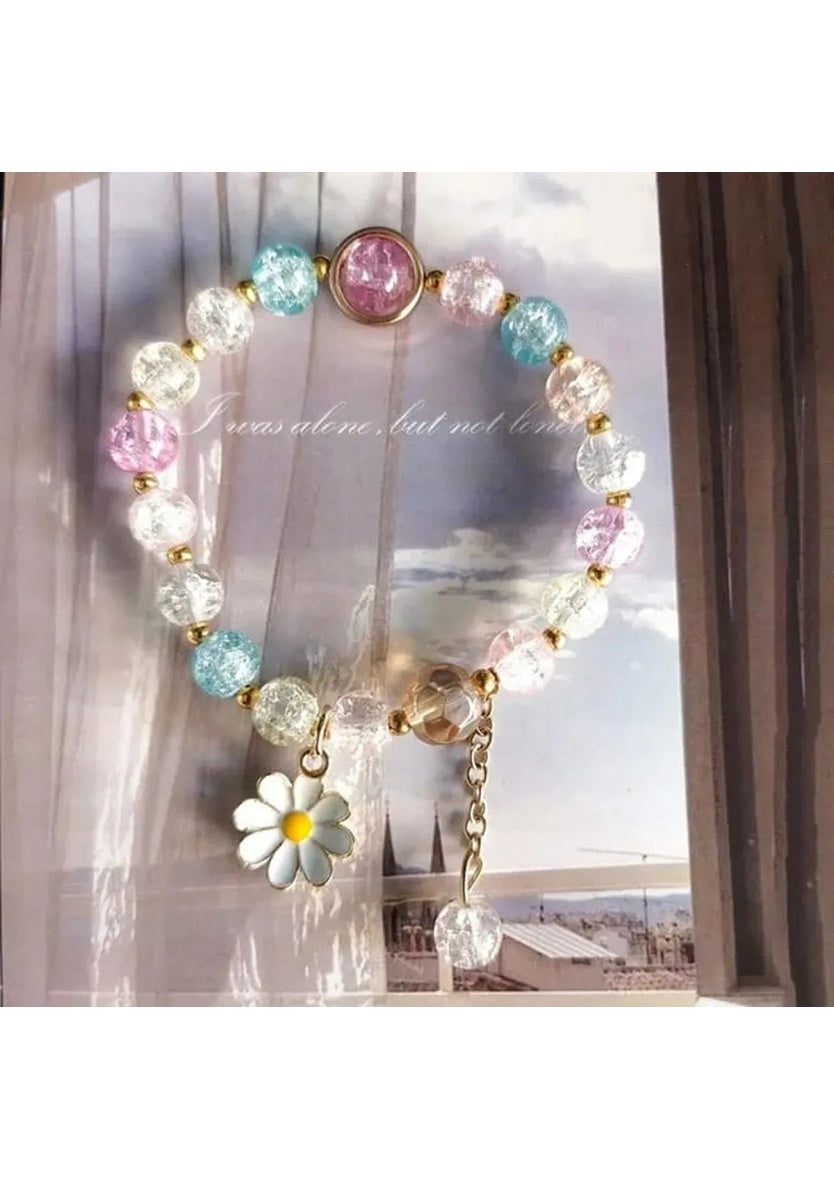Pastel Multicolor Crystal Beaded Bracelet | Image 1