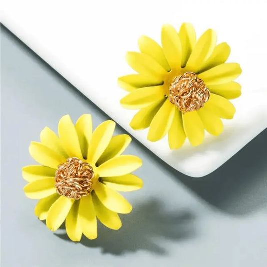 Yellow Daisy Statement Earrings