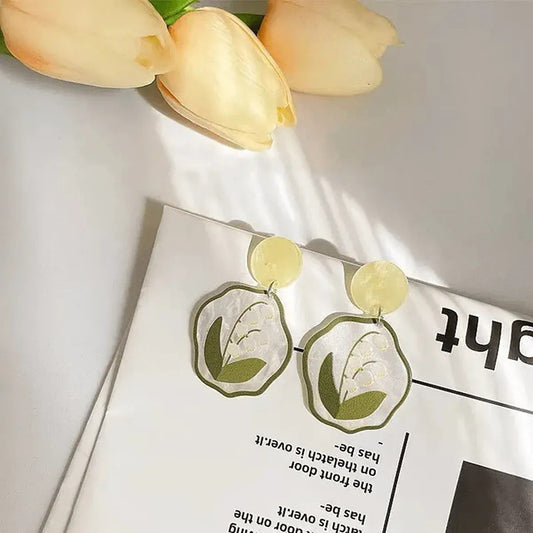 Botanical Leaf Drop Earrings