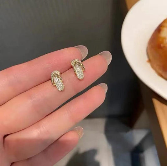 Crystal Flip-Flop Stud Earrings