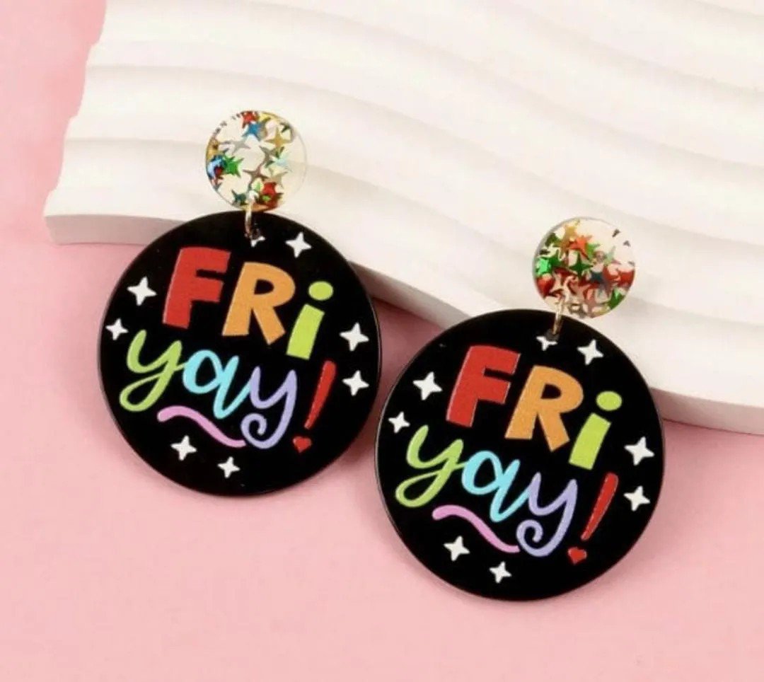 Colourful Fri-Yay Statement Earrings for women