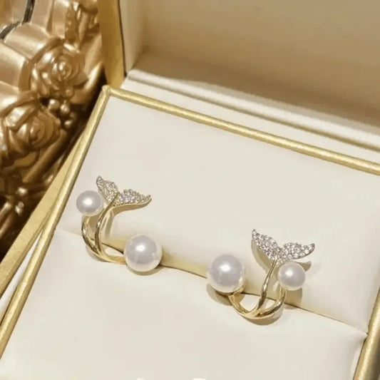 Pearl Butterfly Jacket Earrings