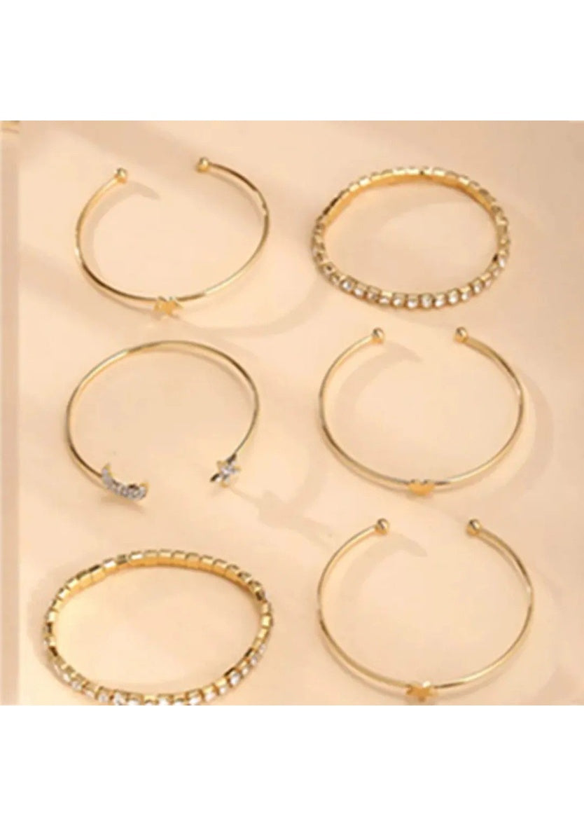 Stylish Studded Moon Star Heart Combo of 4 Bracelet | Image 1