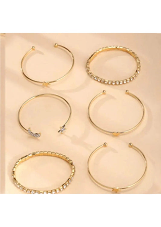 Stylish Studded Moon Star Heart Combo of 4 Bracelet | Image 1
