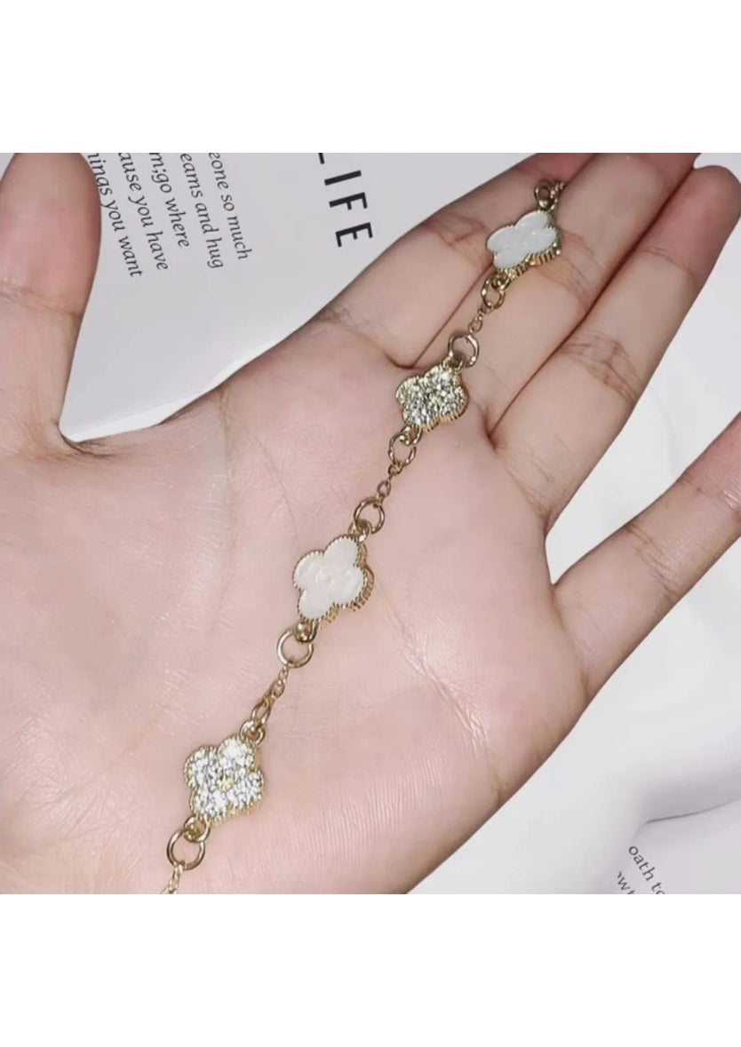 Four Leaf White Clover Bracelet | Image 1