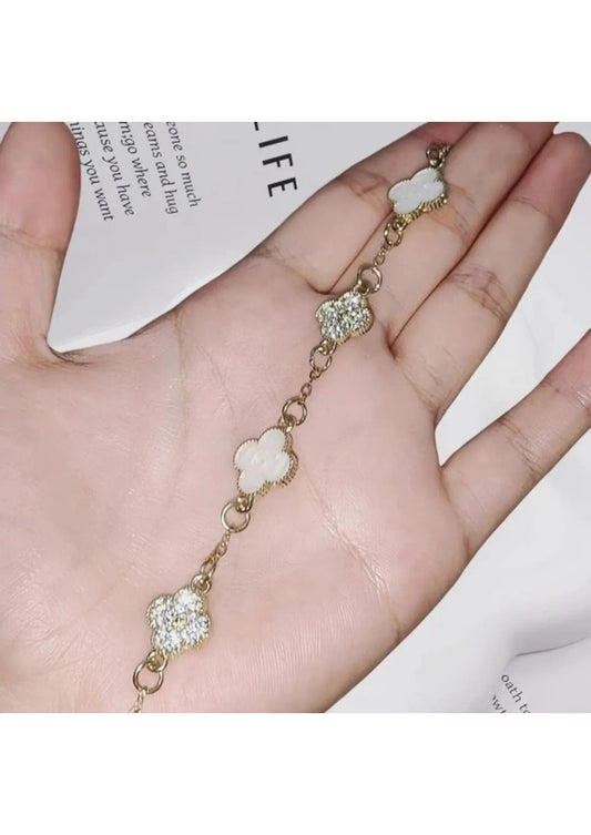 Four Leaf White Clover Bracelet | Image 1