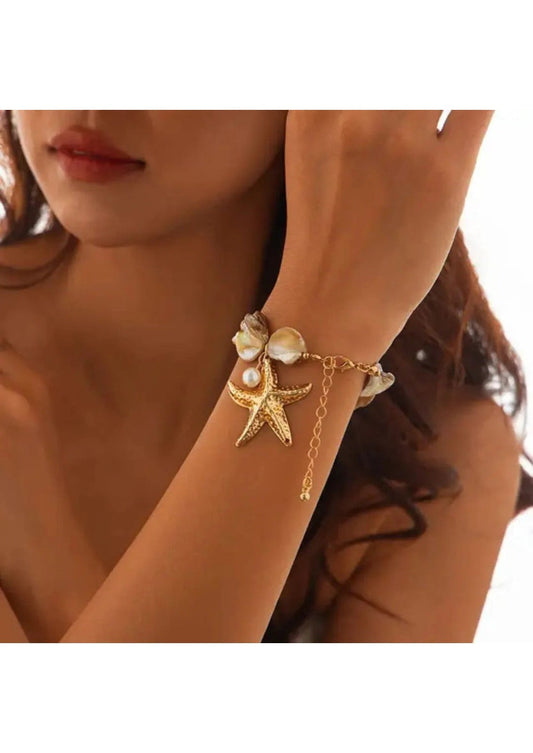 Ocean Elements Starfish & Shell Design Bracelet | Image 1