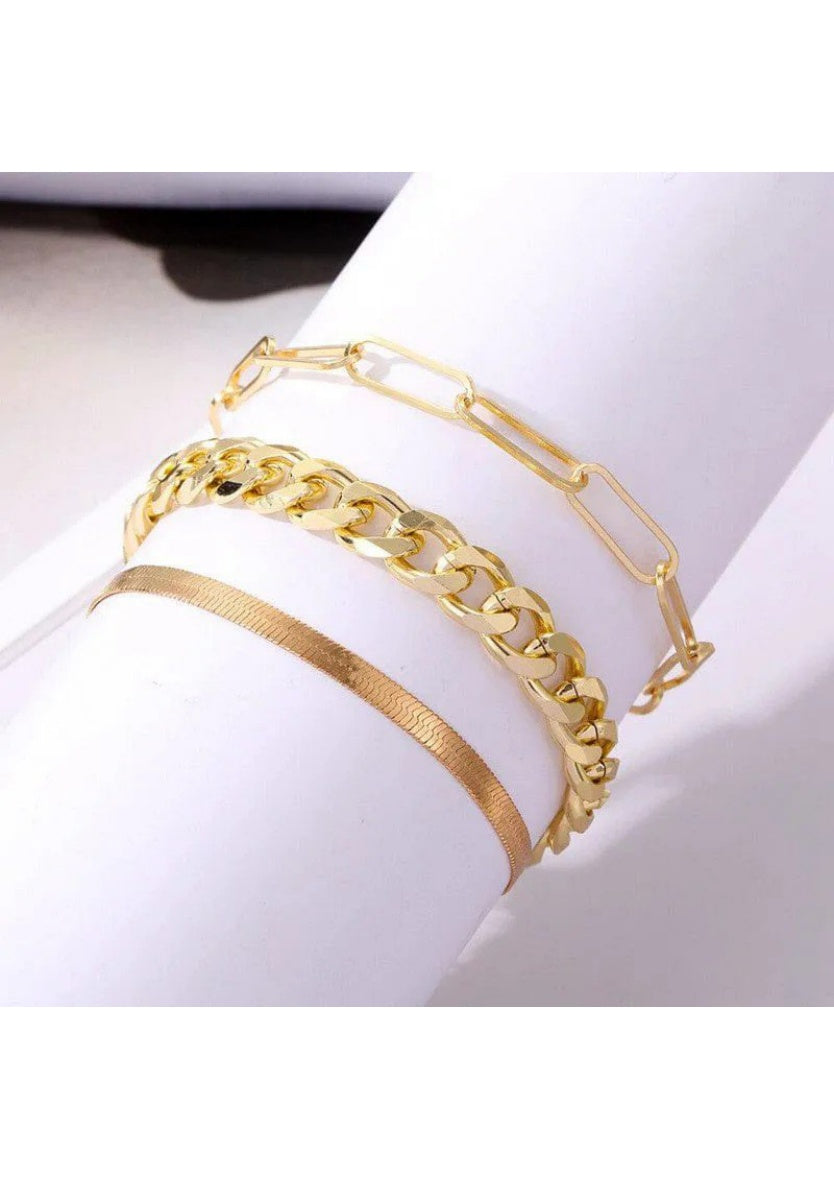 Gold Plated Contemporary Bracelet (Pack of 3) | Image 2