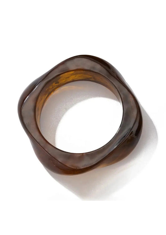 Brown Marble Organic Acrylic Bangle | Image 1