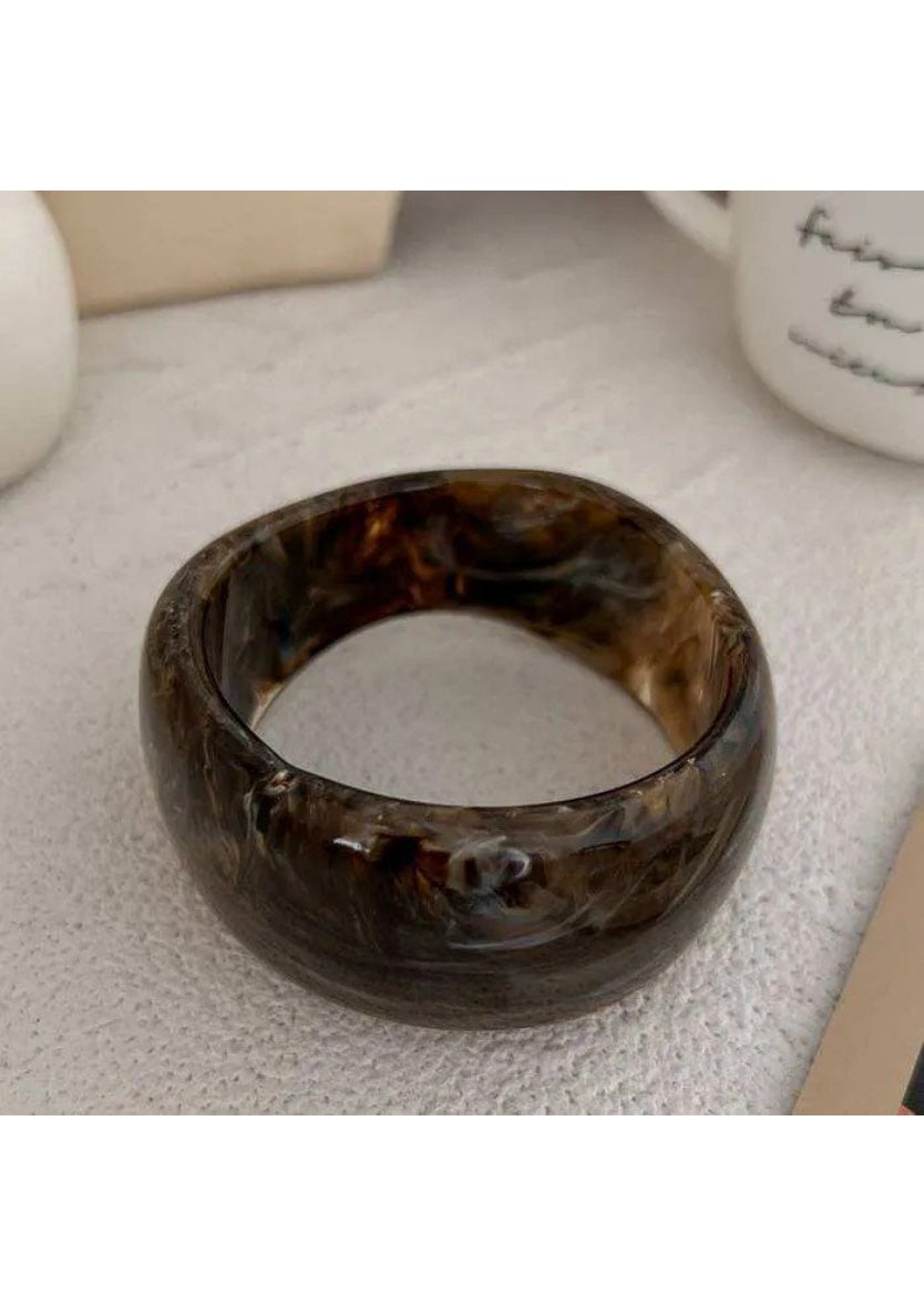 Resin Wide Bangle – Translucent Gradient Cuff Bracelet | Image 1