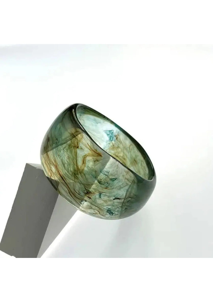 Resin Wide Bangle – Translucent Gradient Cuff Bracelet | Image 2