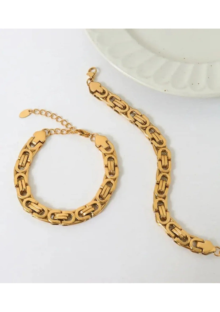 Stainless Steel Byzantine Link Chain Bracelet | Image 2