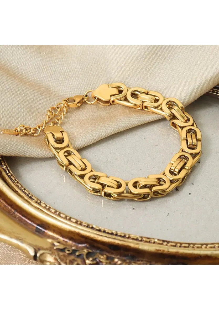 Stainless Steel Byzantine Link Chain Bracelet | Image 4