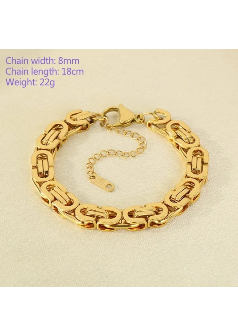 Stainless Steel Byzantine Link Chain Bracelet | Image 5
