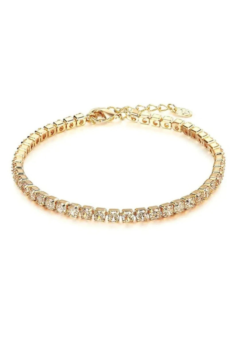 Gold Plated 3mm Tennis Bracelet Crystals | Image 1