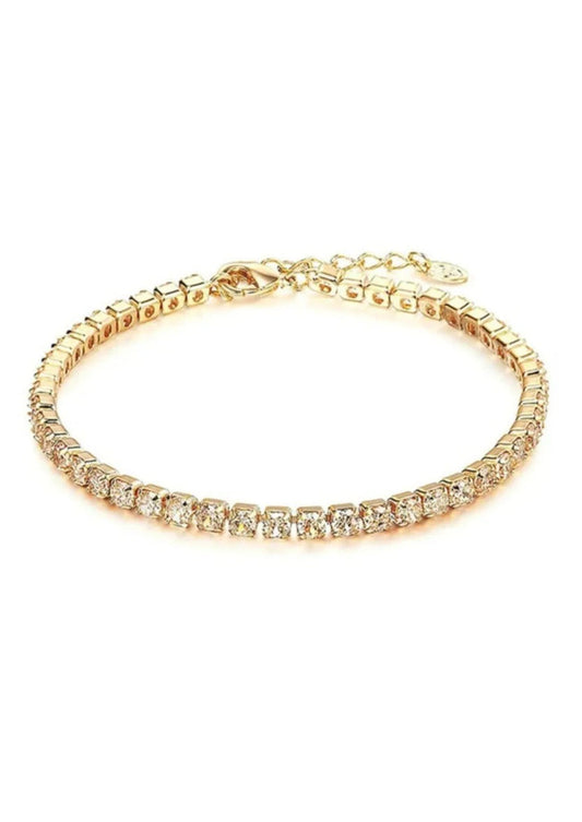 Gold Plated 3mm Tennis Bracelet Crystals | Image 1