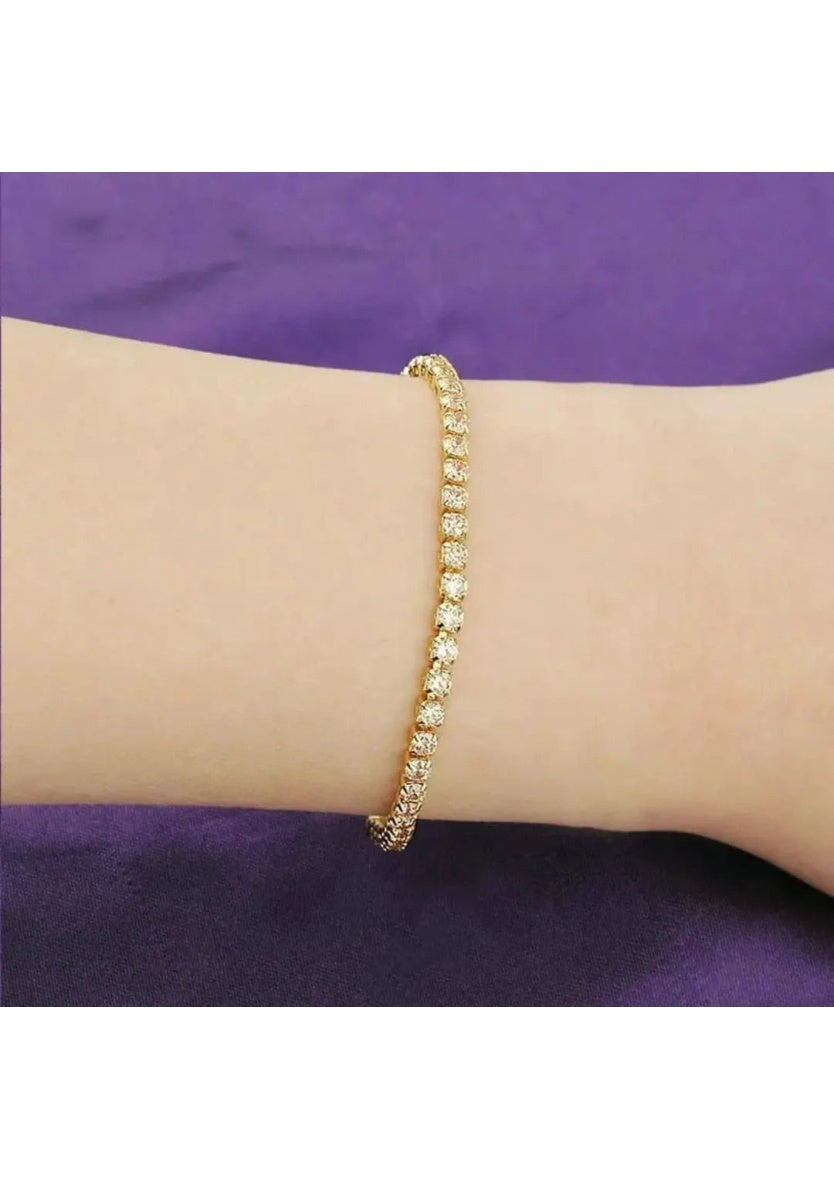 Gold Plated 3mm Tennis Bracelet Crystals | Image 2
