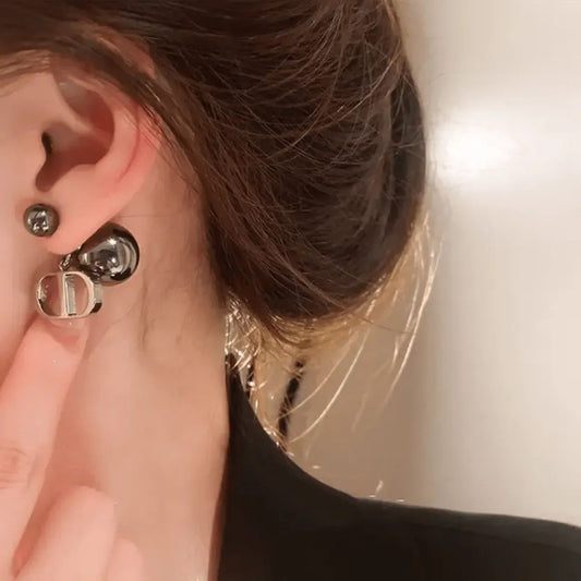 Black Pearl Ear Jacket Earrings
