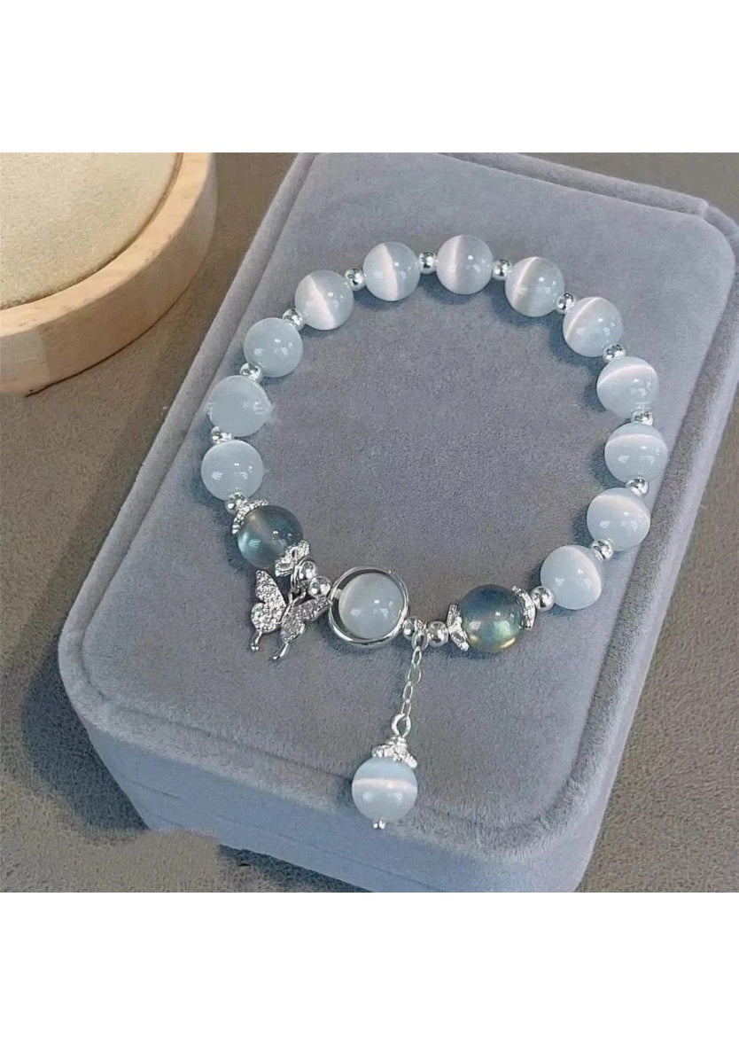 Stones Cat’s Eye Moonstone Butterfly Star Charm Support Bracelet | Image 4