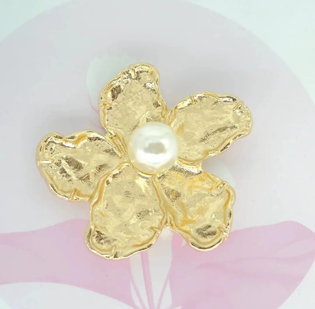Pearl Gold-Plated Flower Ring | PSE-M1036