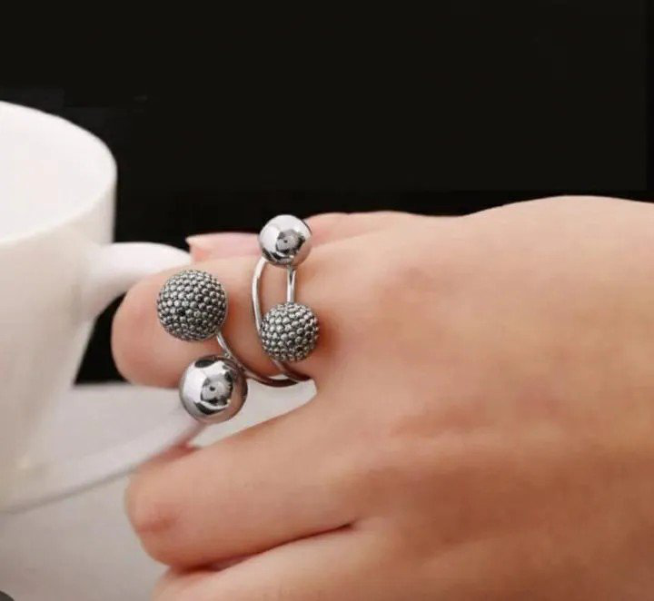 Silver Bean Copper Ring | PSE-M1073