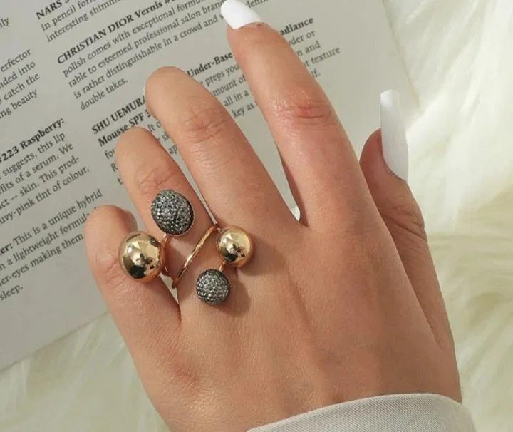 Silver Bean Copper Ring | PSE-M1074
