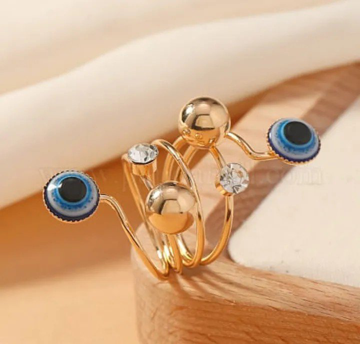 Gold-Plated Evil Eye Ring | PSE-M1075