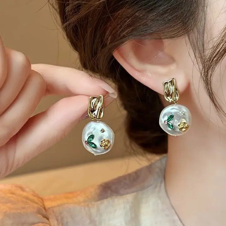 Circular Drop Earrings | AUREX Korean-Inspired Earrings PSE-M1156 PSE-M1156_03.jpeg