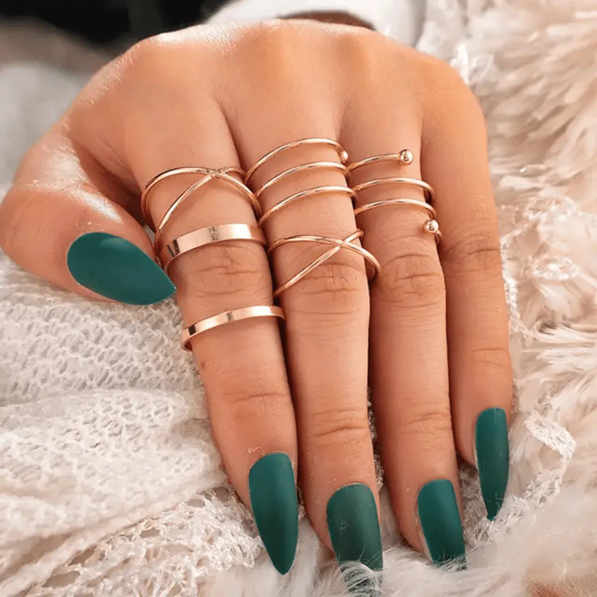 Gold Midi Rings Set of 6 | PSE-M119