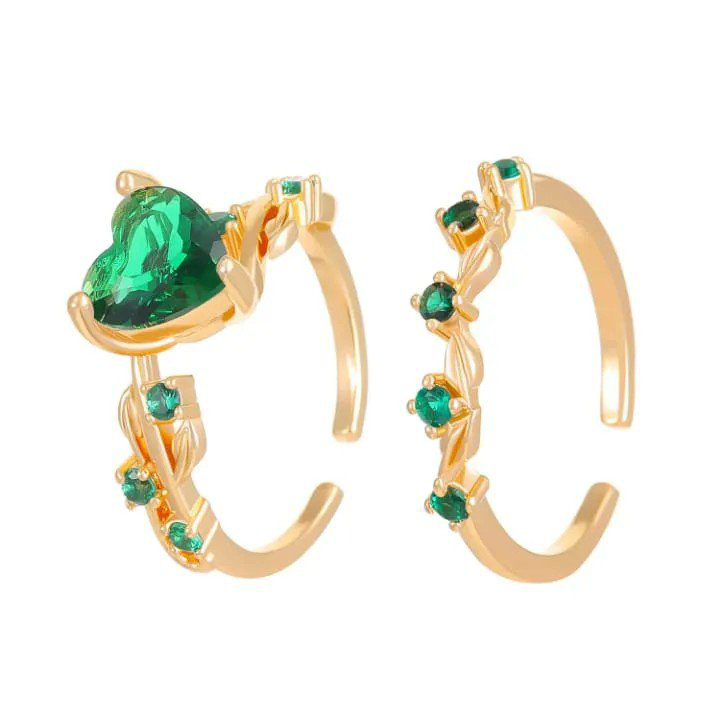 Green Zircon Stone Ring Set | PSE-M1333