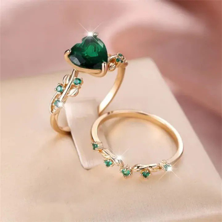 Green Zircon Stone Ring Set | PSE-M1333