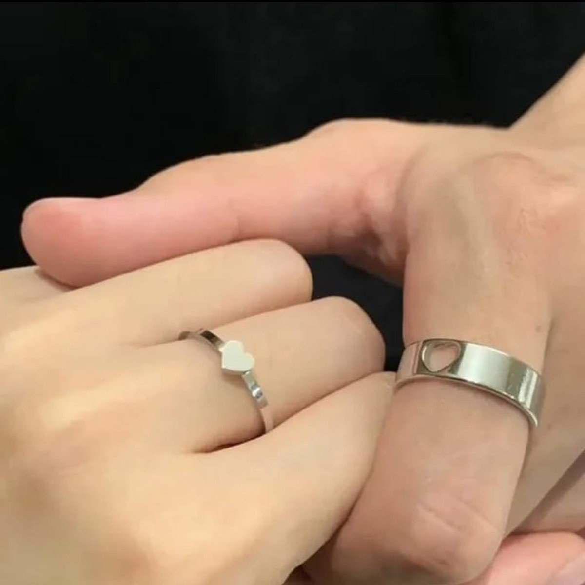 Silver Color Heart Shape Rings | PSE-M197