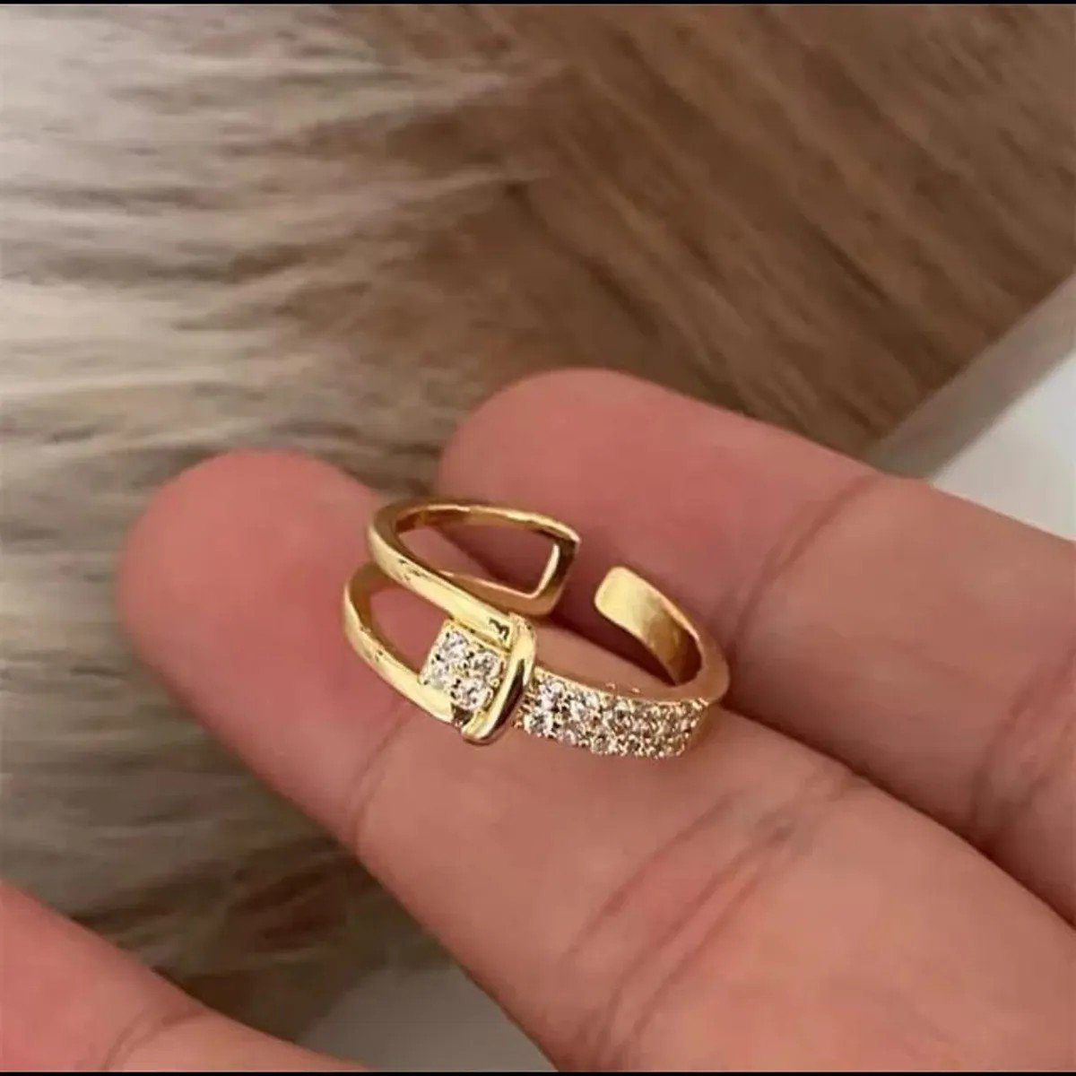 Gold-Plated Adjustable Ring | PSE-M224