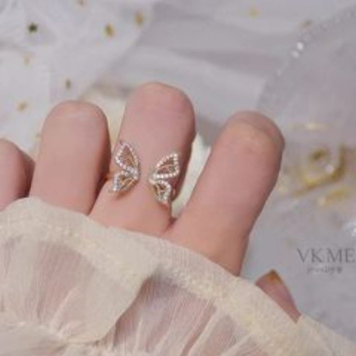 Open Butterfly Wing Ring | PSE-M333