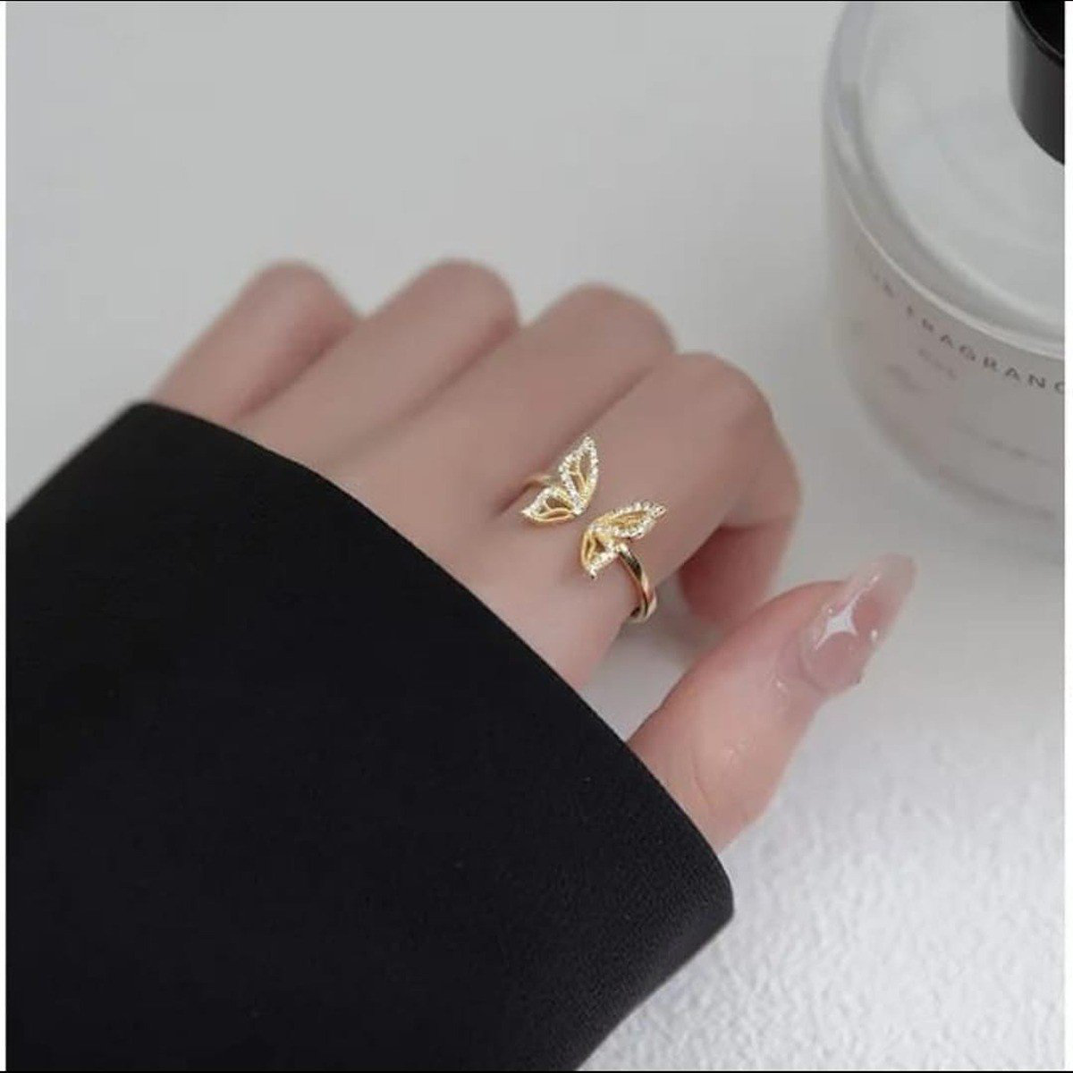 Open Butterfly Wing Ring | PSE-M333