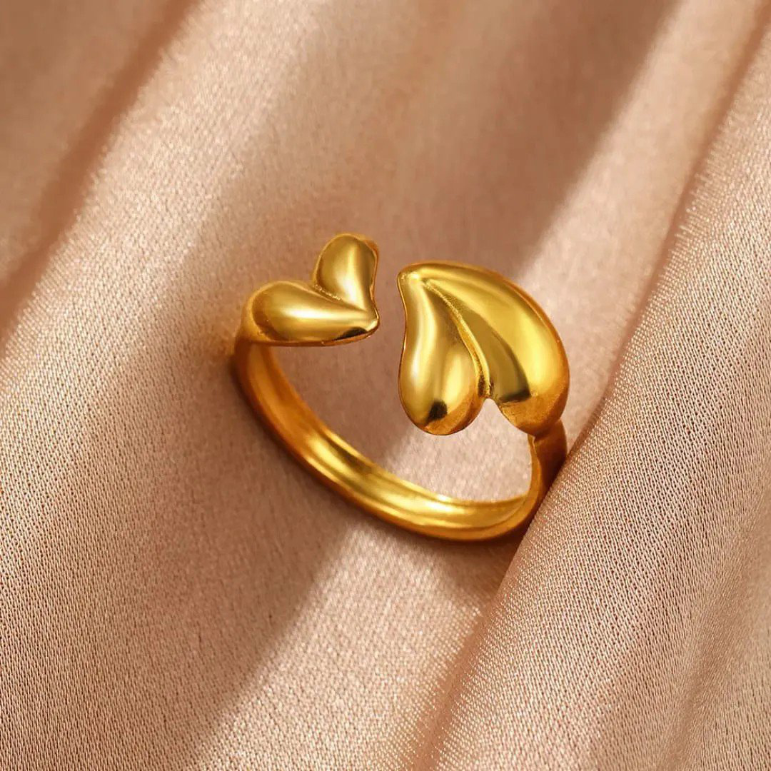 Adjustable Heart Stainless Steel Ring | PSE-M569