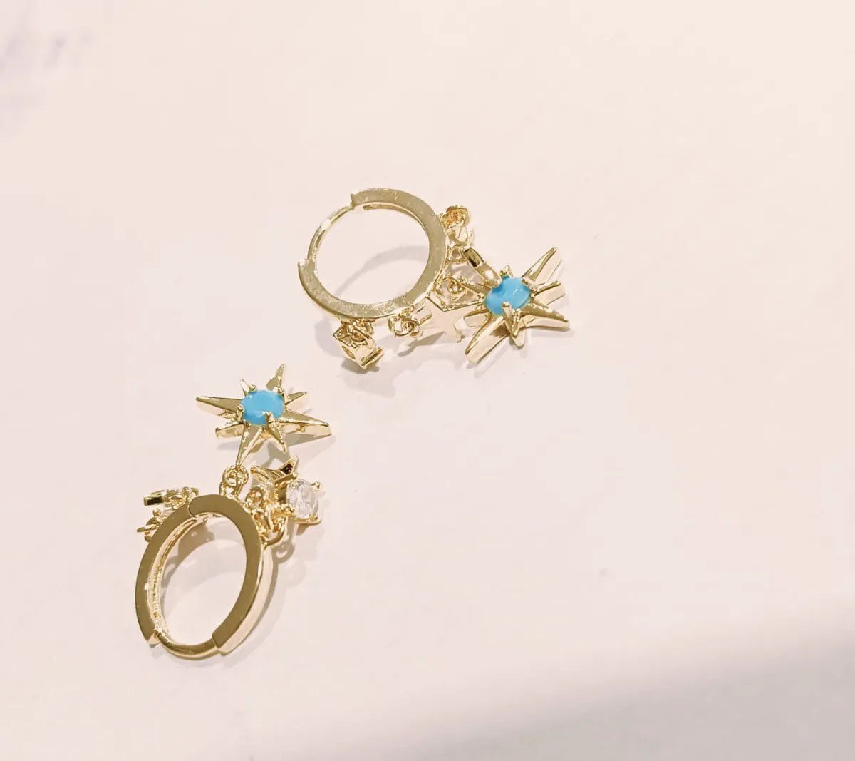 Elegant Four-Pointed Star Earrings PSE-M685 PSE-M685_03.jpeg