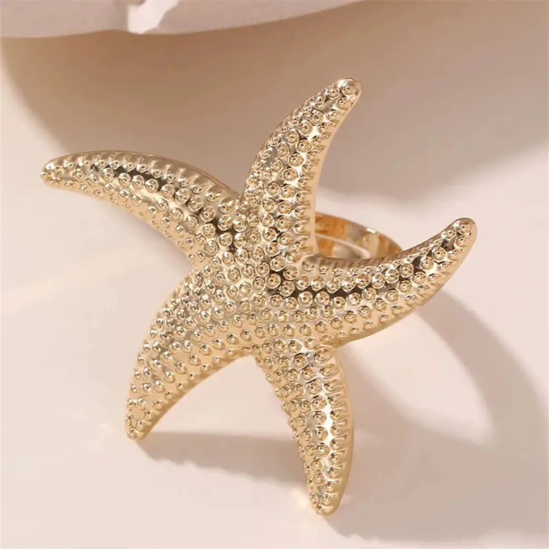 Flower Pearl 18K Gold White Anti-Tarnish Adjustable Ring | PSE-M867