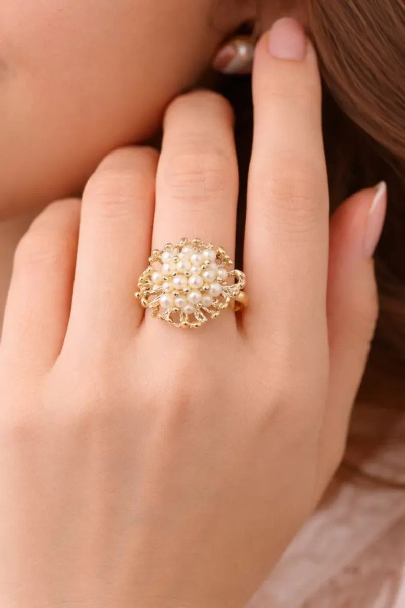 Pearl Gold-Plated Ring | PSE-M868